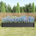 Raised Garden Bed Kit - Metal 7.6x3.7x0.98 ft Black
