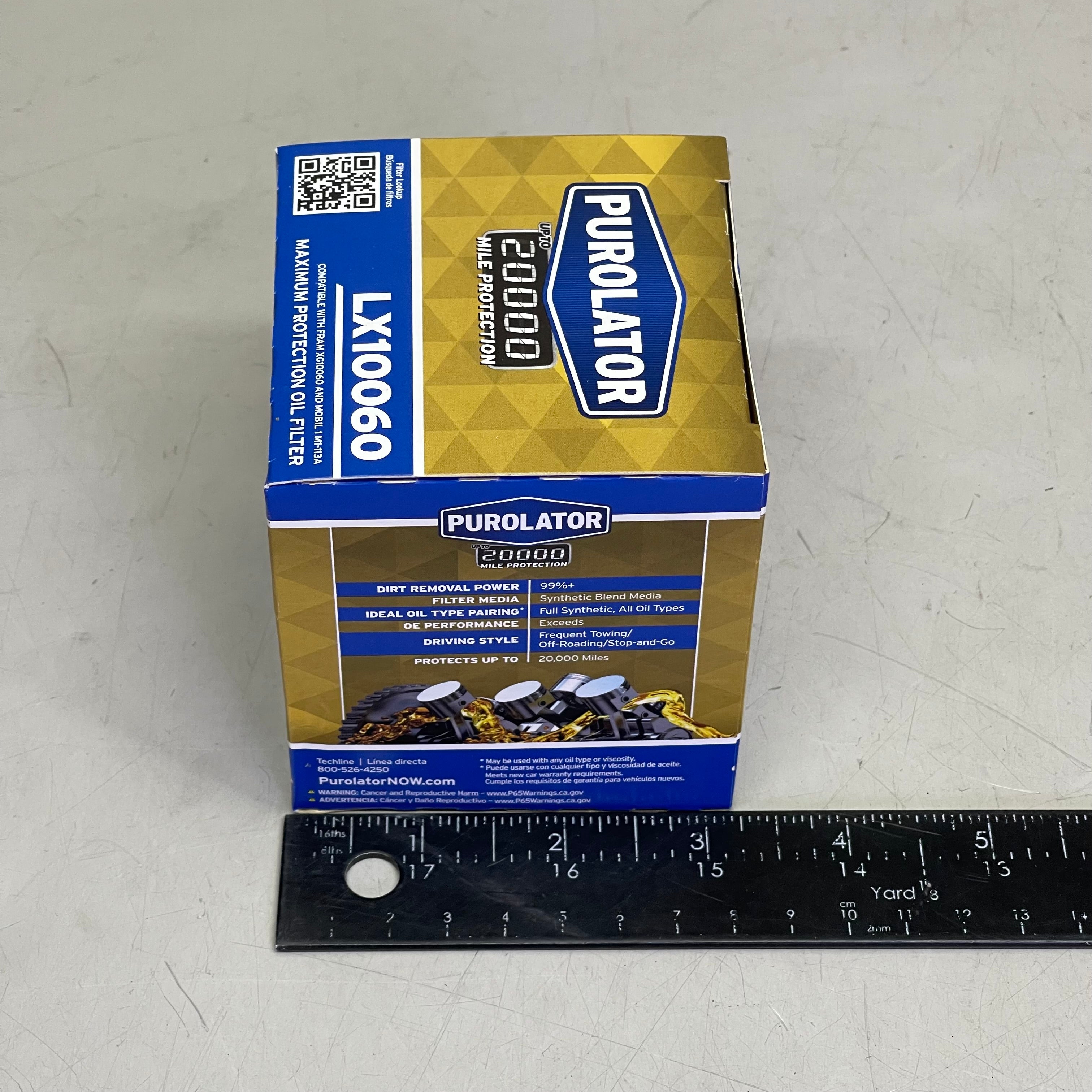 PUROLATOR (6 PACK) Maximum Protection Oil Filter 20000 Miles LX10060