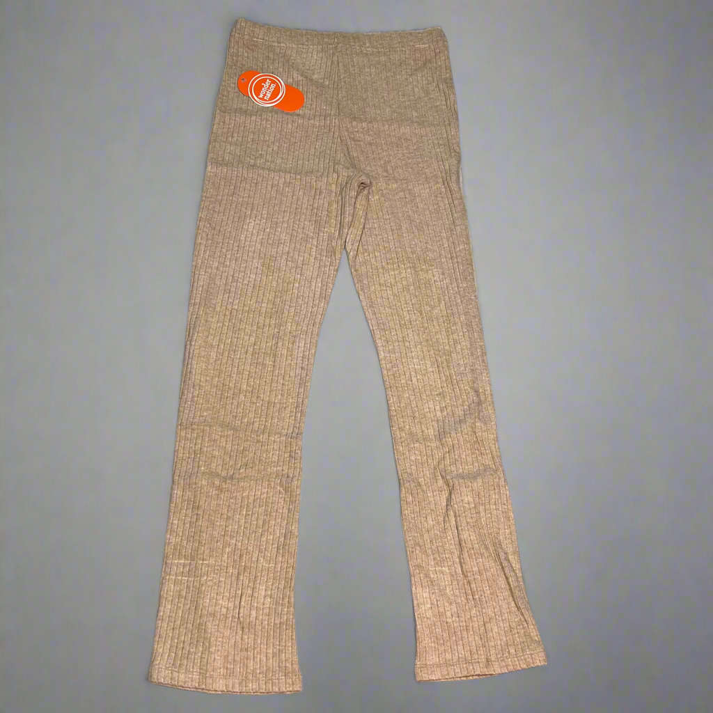 ZA@ WONDER NATION Twin Rib Bottoms Flare Pants Girl Sz M (7-8) Dark Latte Heather