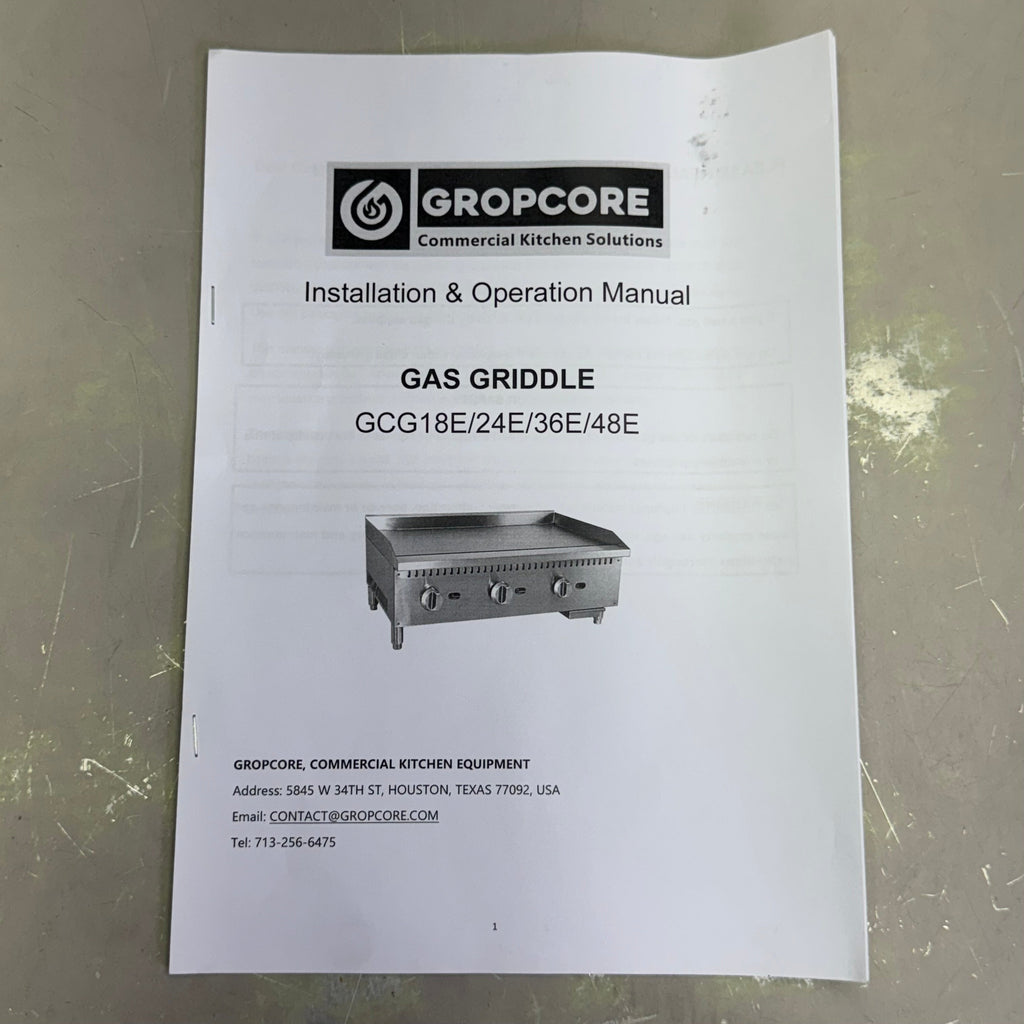 GROPCORE Gas Griddle 90000 BTU Grey GCG36E
