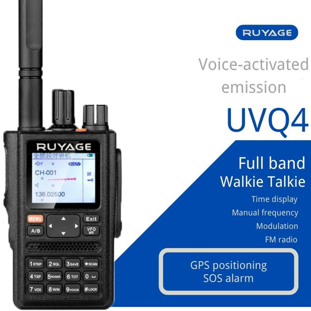 RUYAGE GPS Multi Band Two Way Radio | 999 Channel Color LCD Walkie Talkie