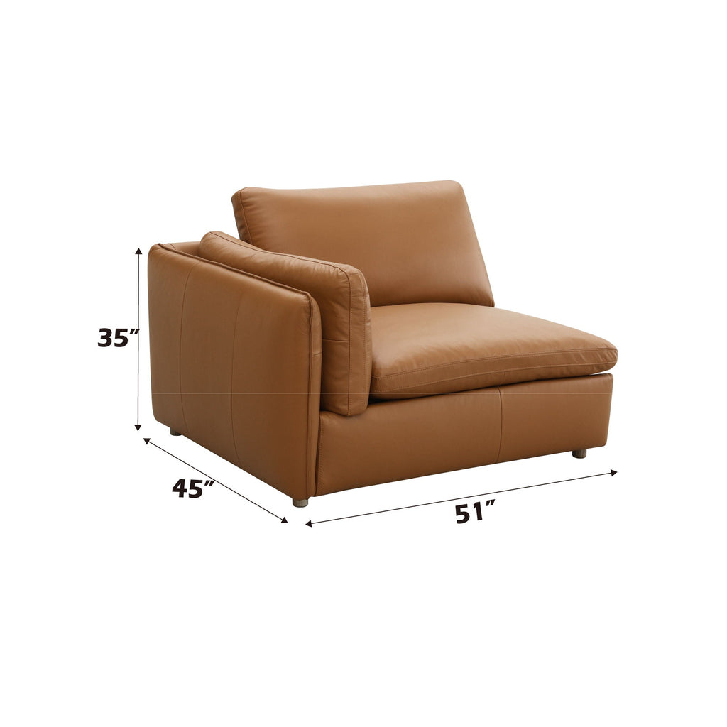 Brighton Top Grain Leather Modular Sectional - Light Brown