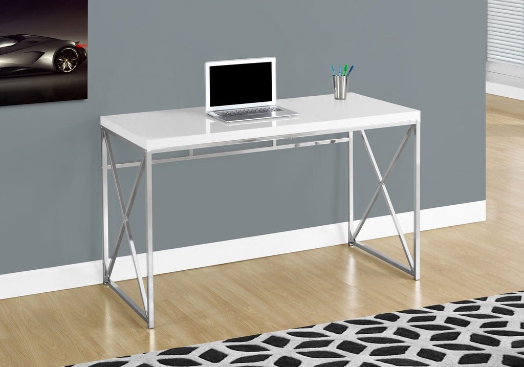 Computer Desk for Home Office, Laptop, Glossy Contemporary & Modern