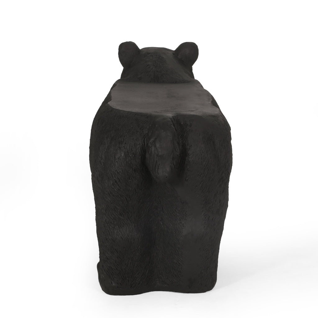 MGO Bear Bench, Concrete Outdoor Bench, Matte Black