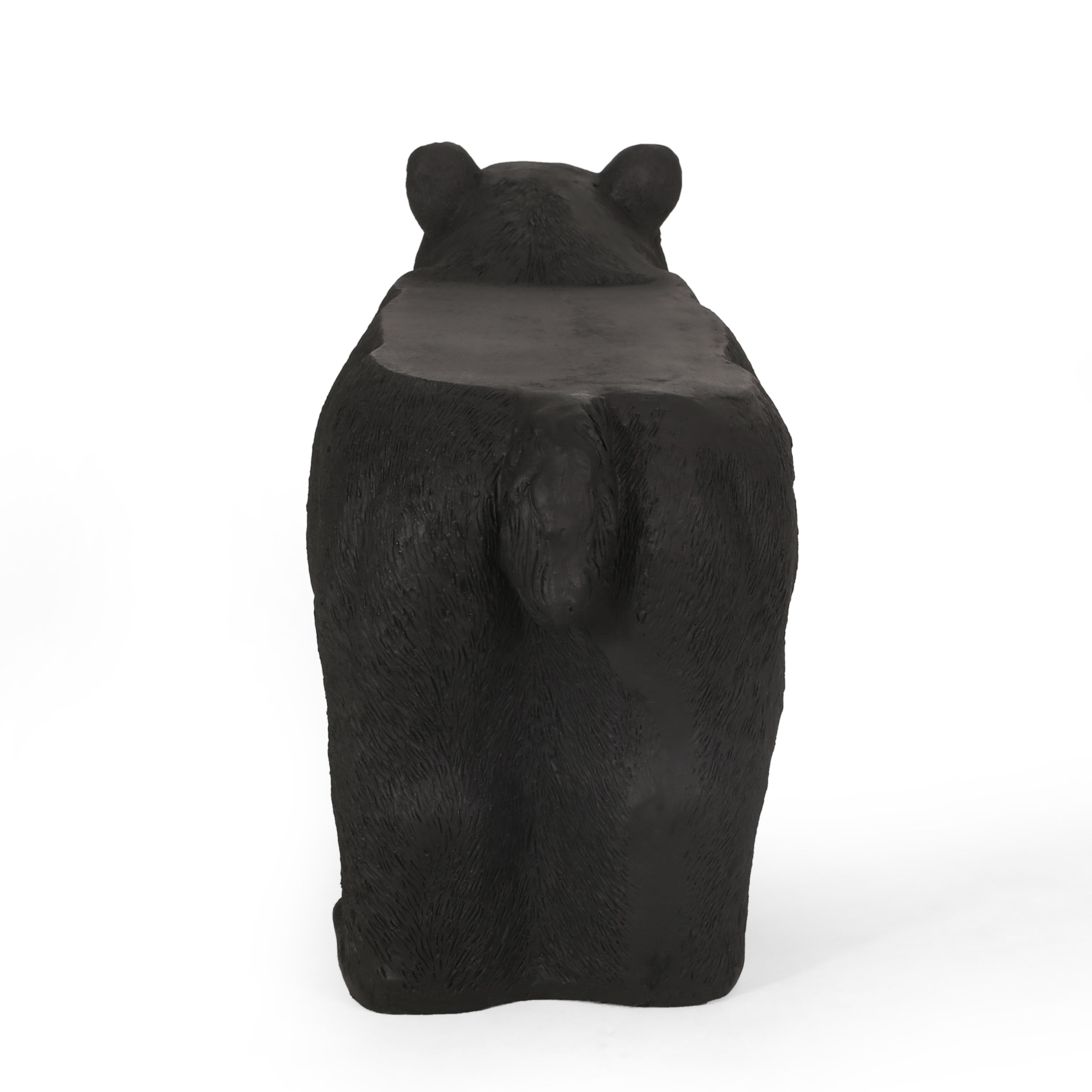 MGO Bear Bench, Concrete Outdoor Bench, Matte Black