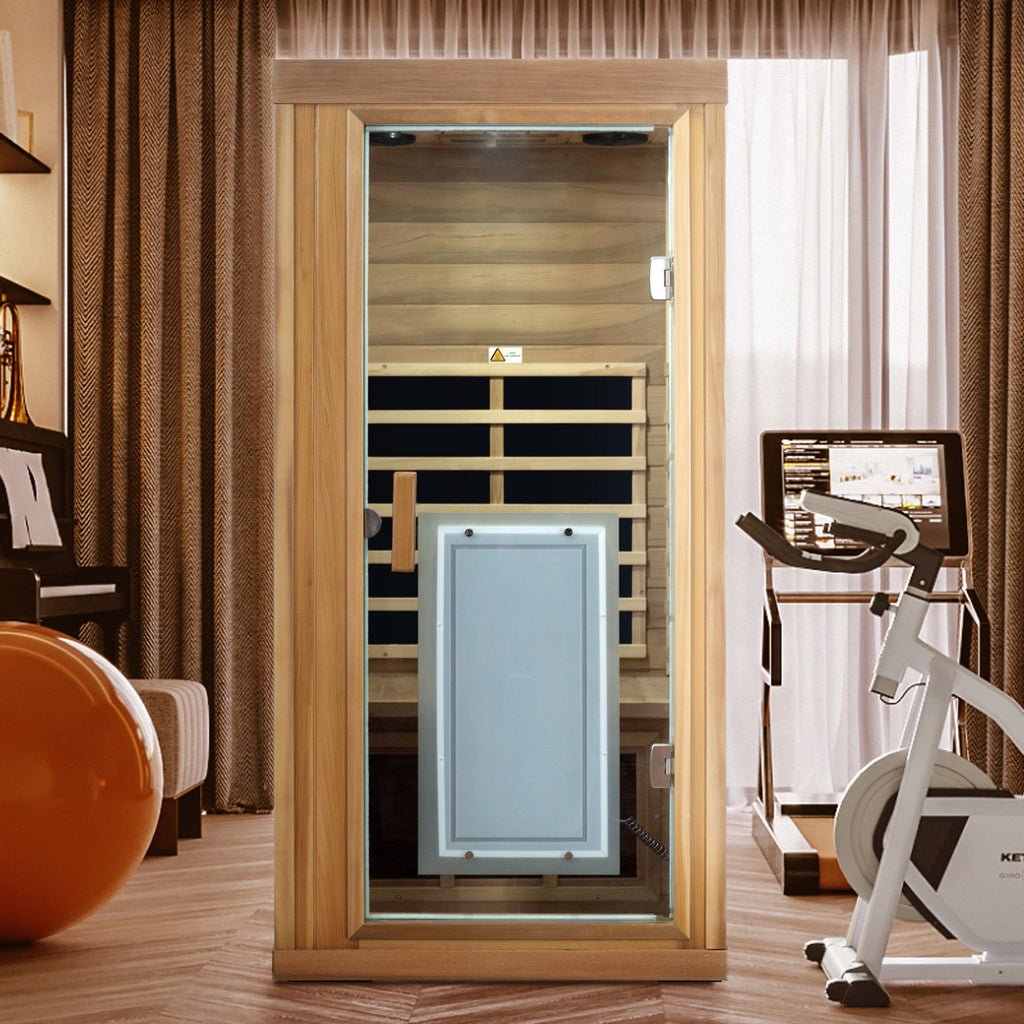 One person Far infrared red cedar standard indoor sauna room (Front & Rear & Left & Right)