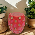 13.4' Oversized Resin Dragon Fruit Stool, Multi-Purpose Side Table & Plant Stand