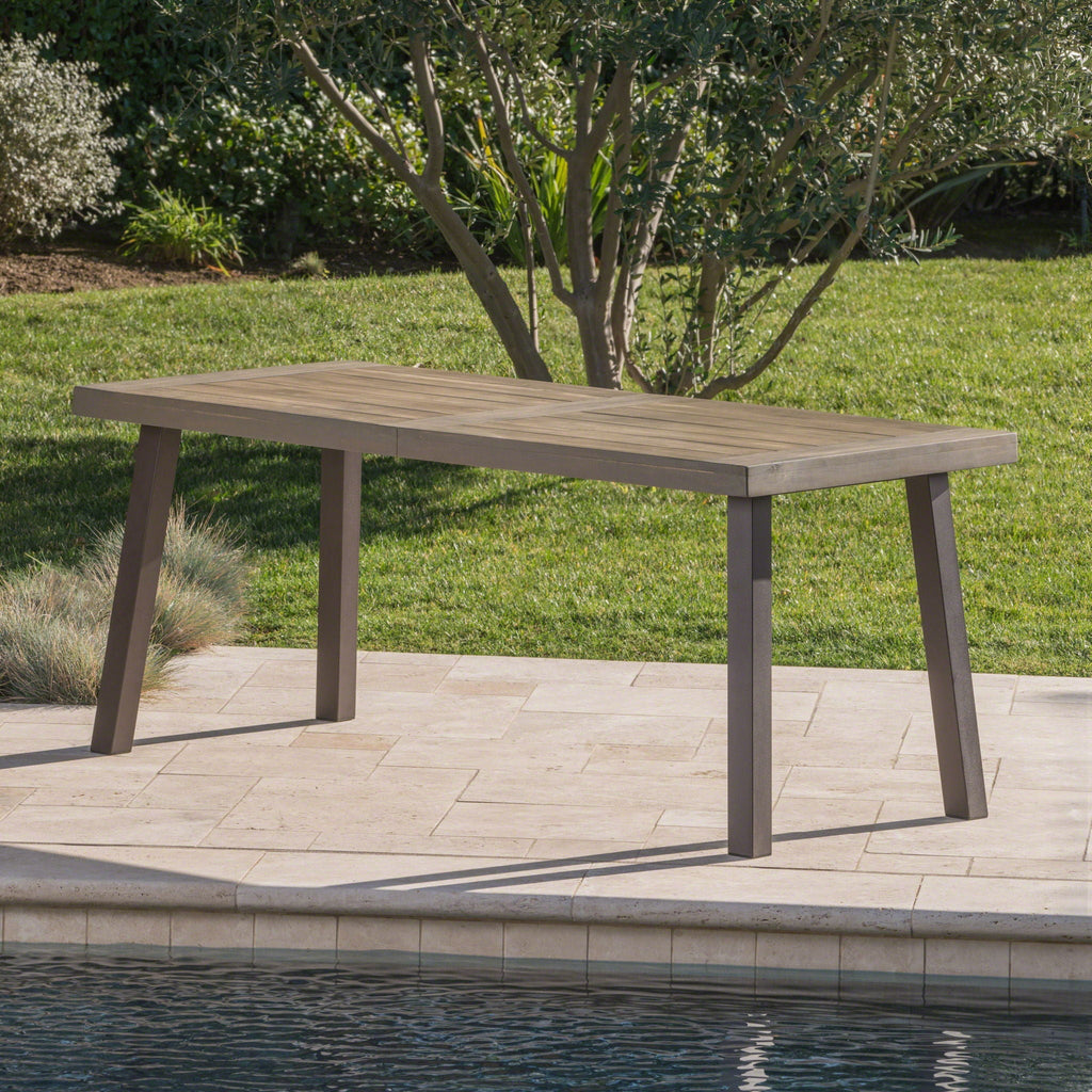 Acacia Wood Dining Table with Slat Design