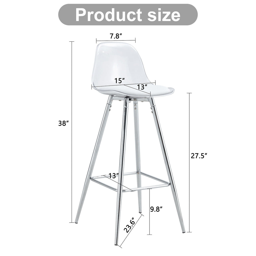 Stylish Upholstered Bar Chairs with Metal Legs
