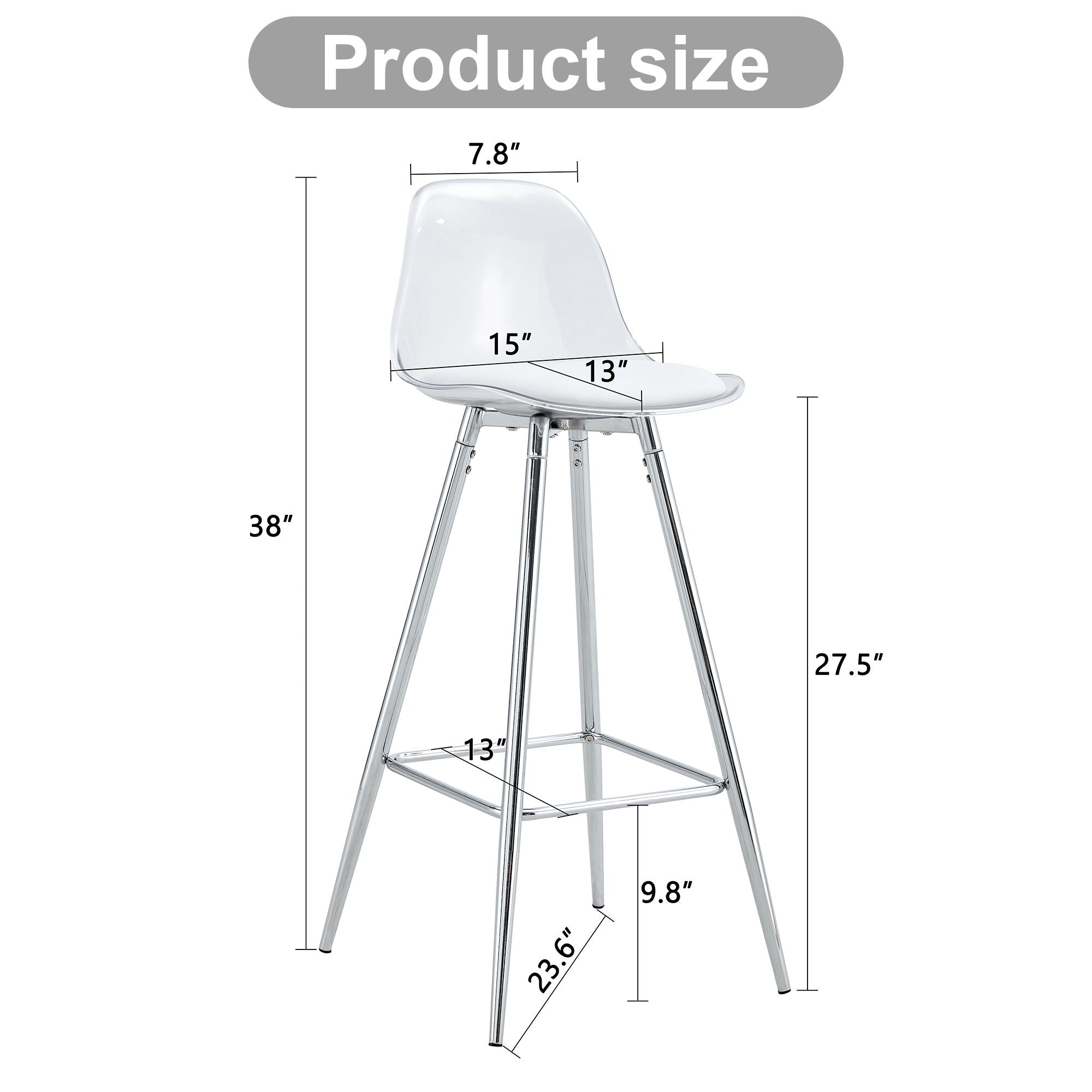 Stylish Upholstered Bar Chairs with Metal Legs