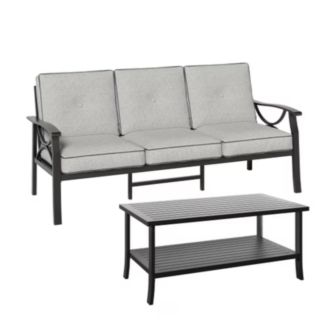 Patio Furniture Set with Coffee Table and Cushions for Backyard