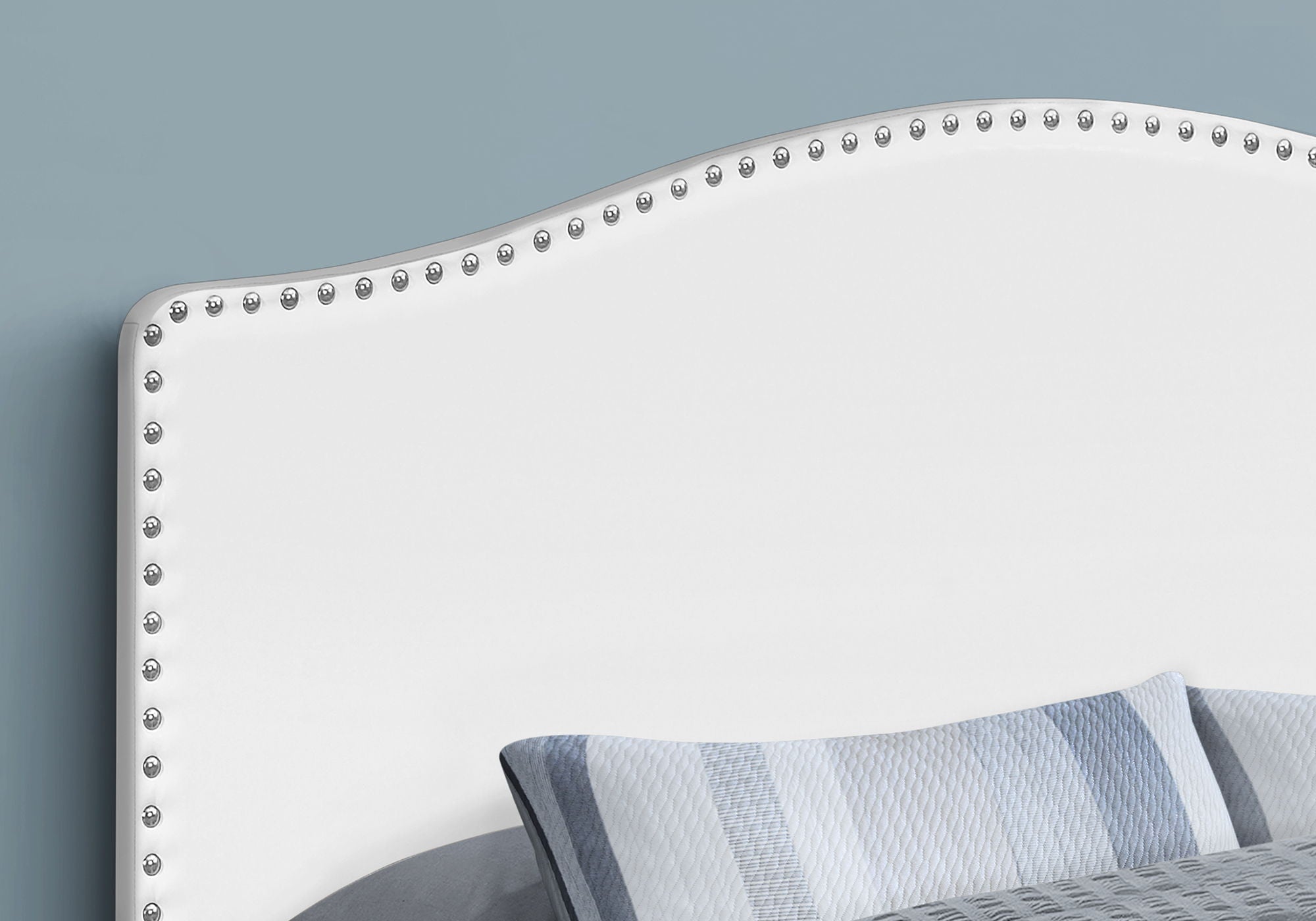 Queen Size Upholstered Bed Headboard - White, Transitional