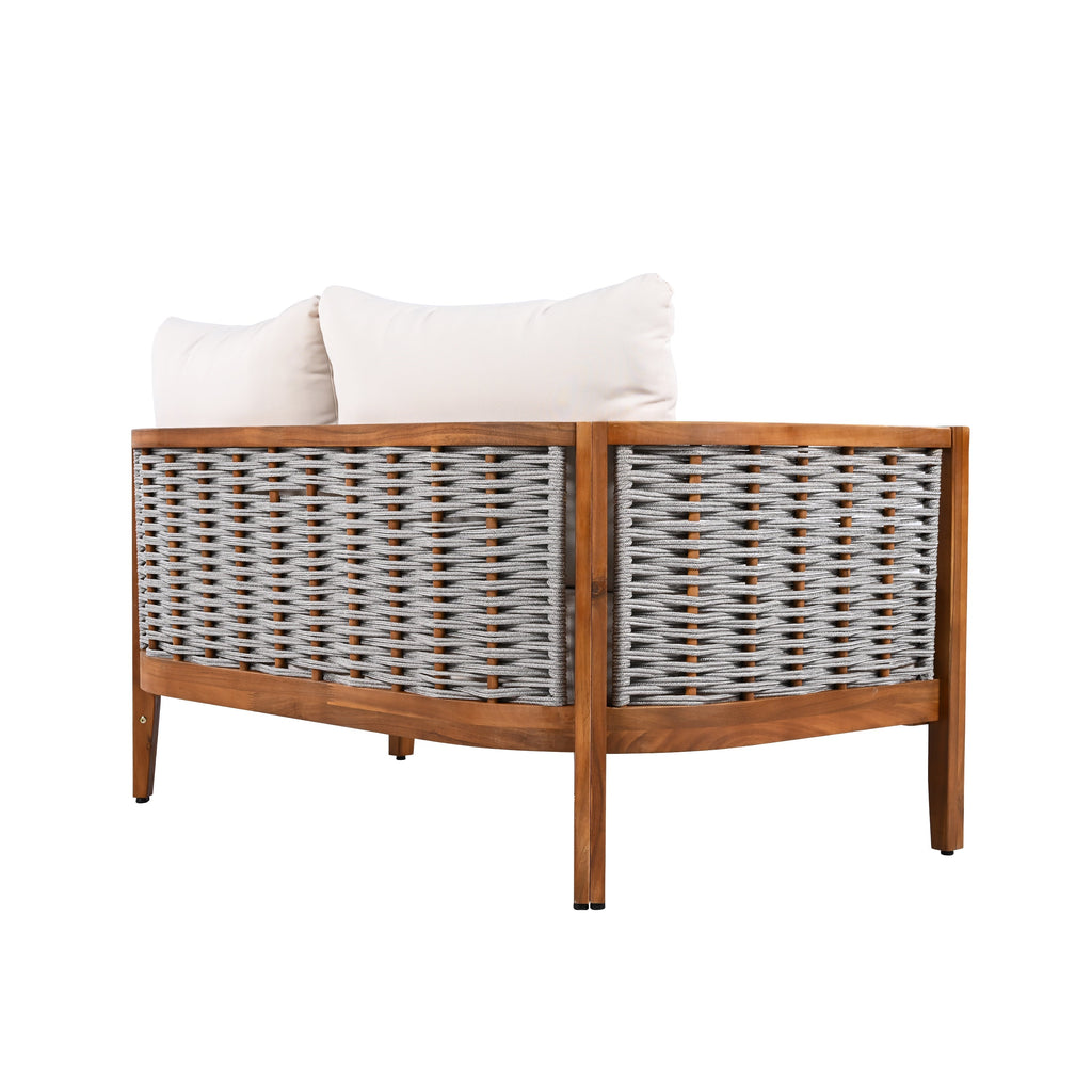 Outdoor Unique Tub Design 4-Seat Sofa Set with Woven Rope
