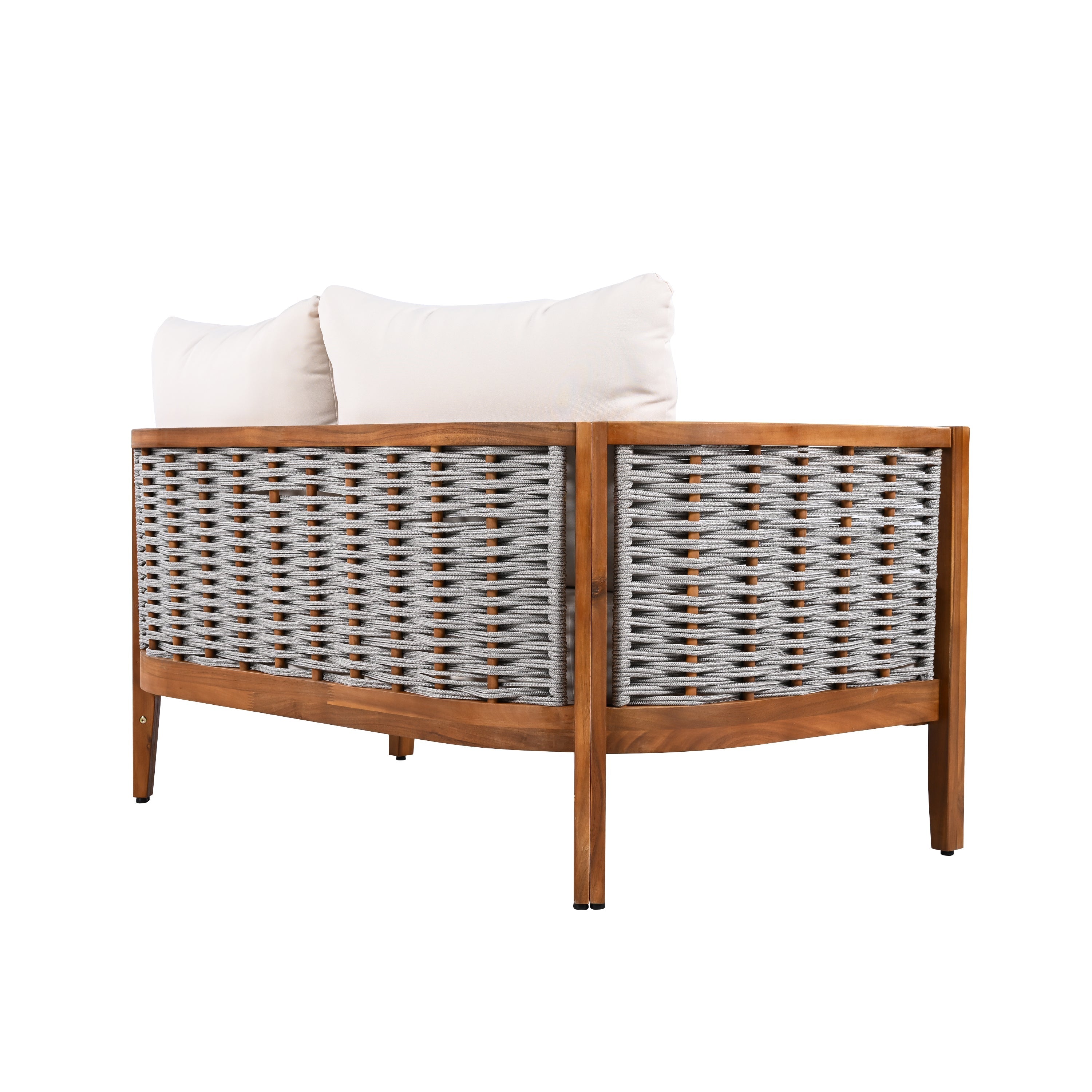 Outdoor Unique Tub Design 4-Seat Sofa Set with Woven Rope