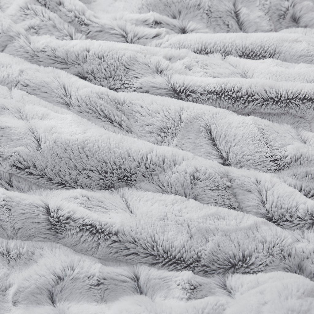 King/Cal King Back Print Long Fur Comforter Mini Set