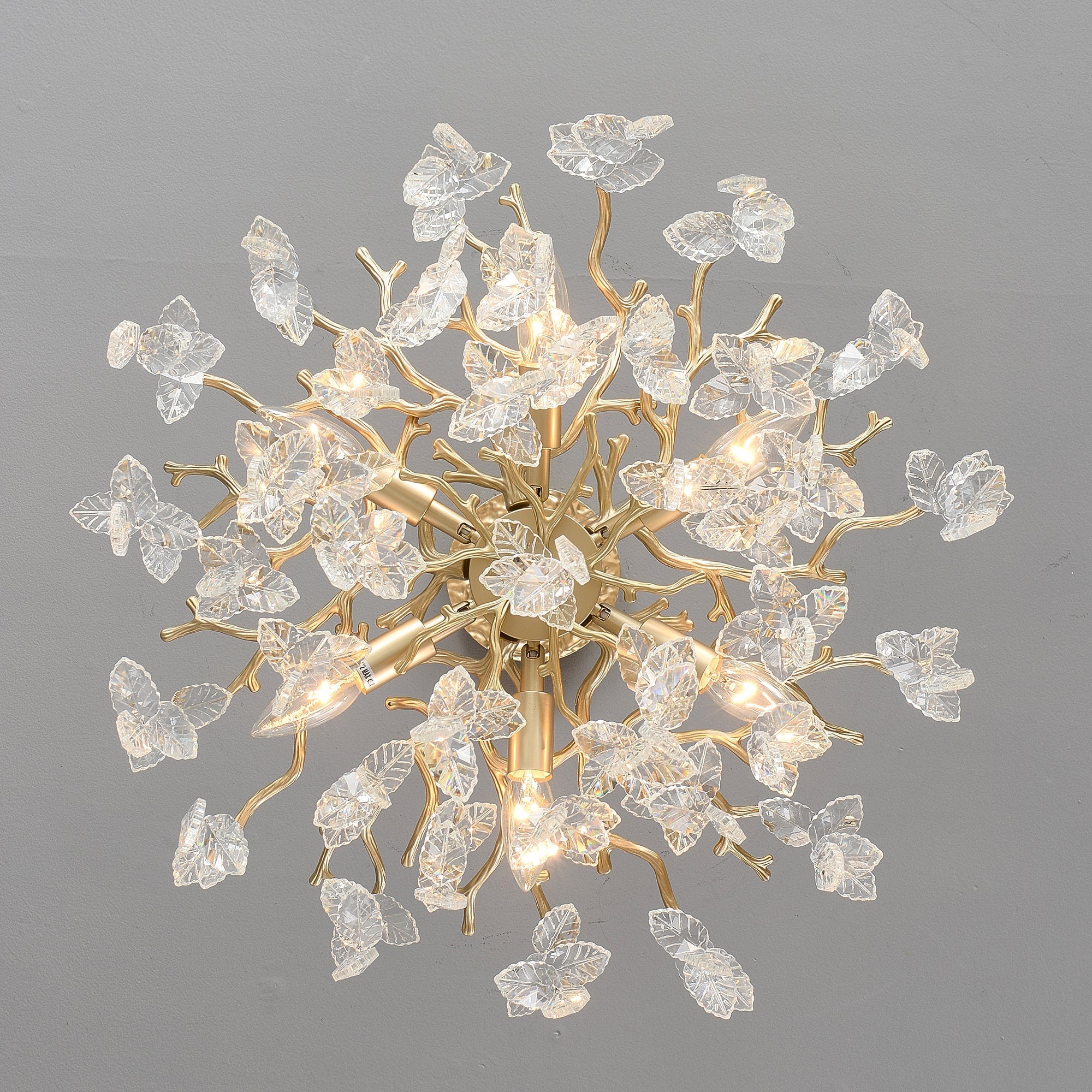 6-Light Chandelier Crystal Ceiling Lamp - Gold Finish