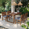 U_STYLE Farmhouse 5-Piece Outdoor Patio Dining Set with Adjustable Legs