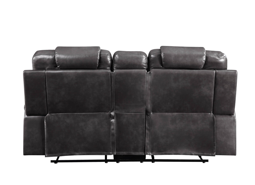 Braylon Recliner Loveseat With Cupholder Console - Brown