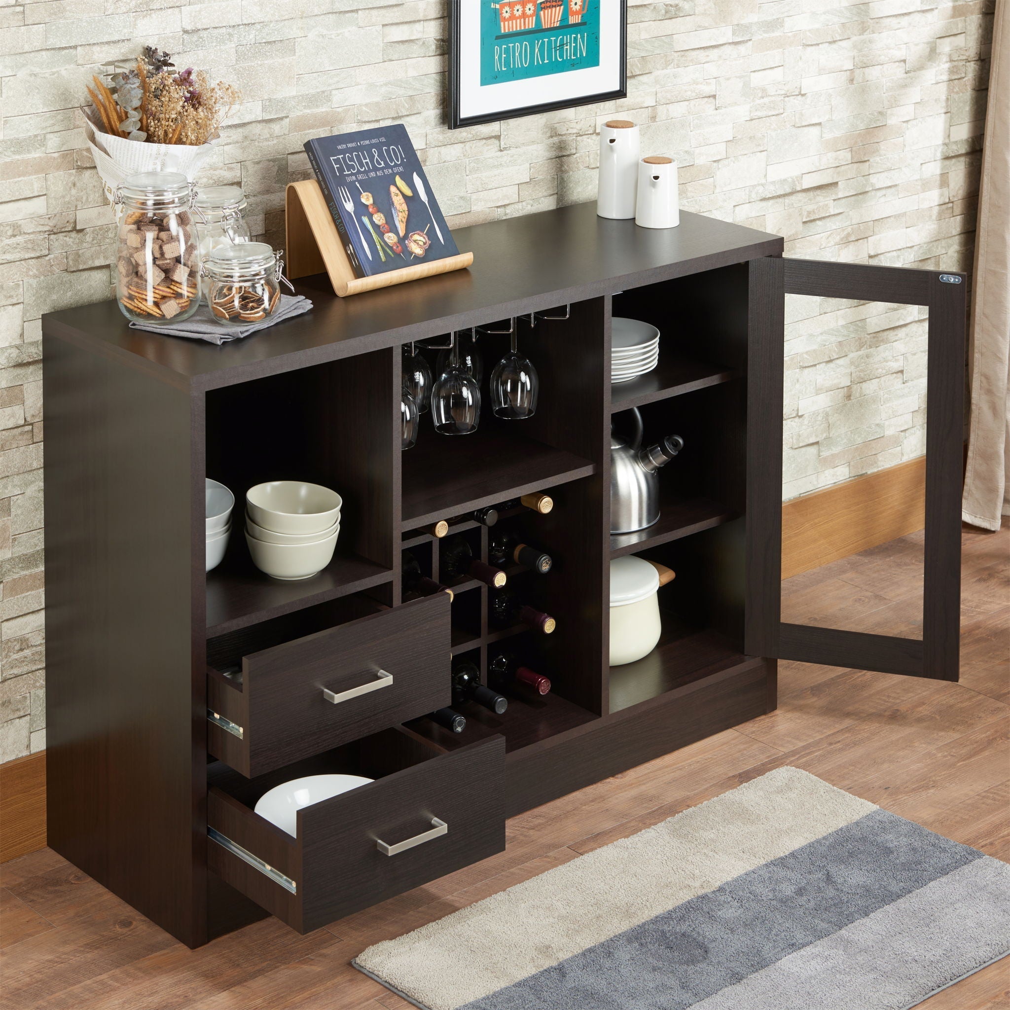 Hazen Wine Cabinet III - Espresso