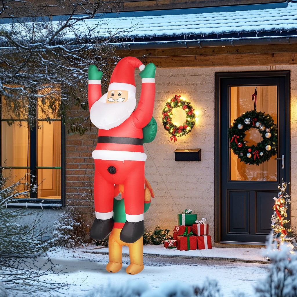 7ft Hanging Christmas Inflatable Santa with Dog