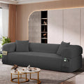 Spring Sofa with High-Quality Fabric, Pillows & Storage - Gray