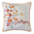 Thanksgiving Embroidered Floral Throw Pillow