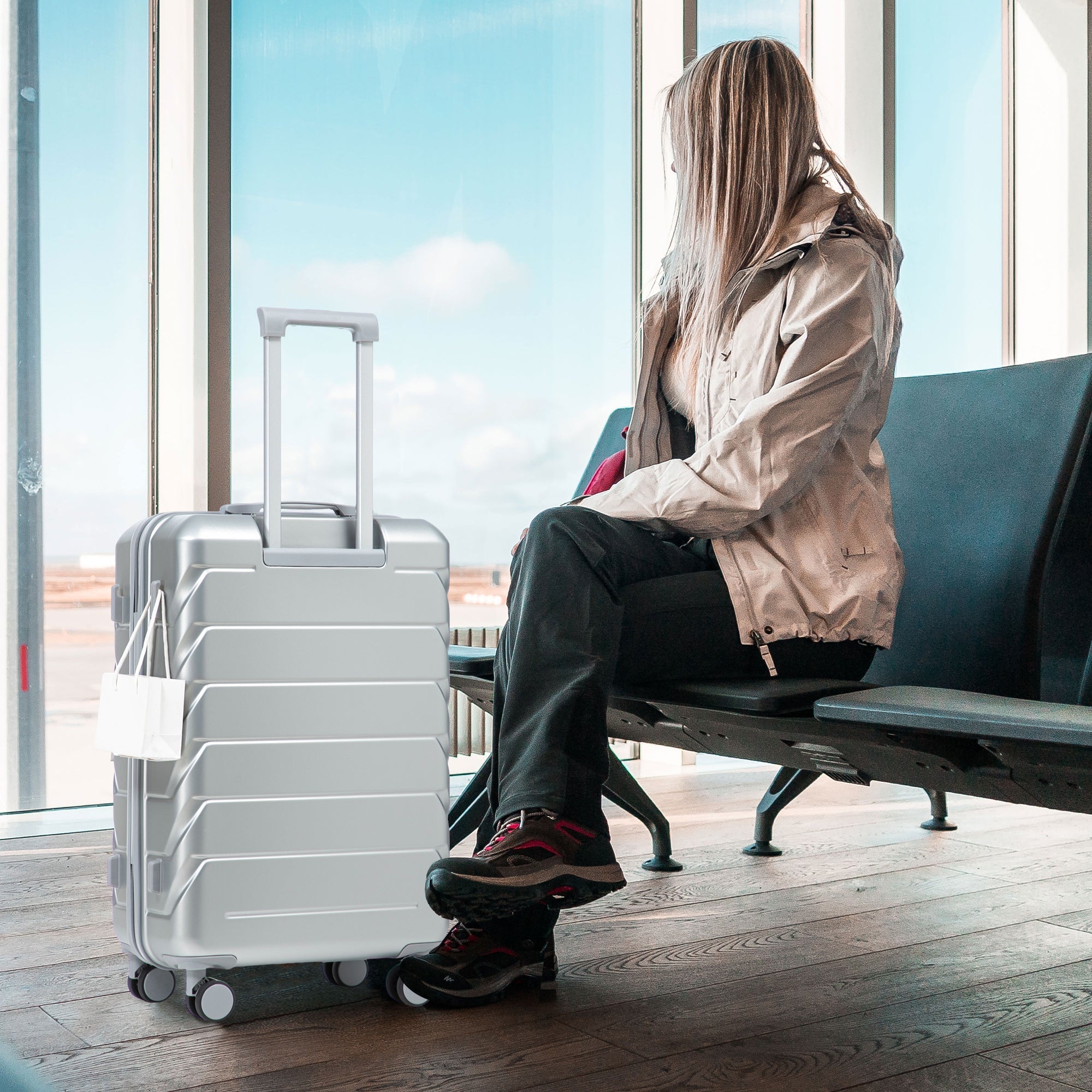 3-Piece ABS Spinner Wheel Luggage Set with Combination Lock