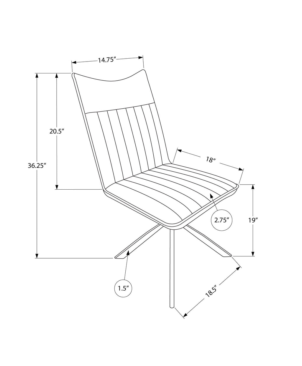Dining Chair, Side, Upholstered For Dining Room, Modern