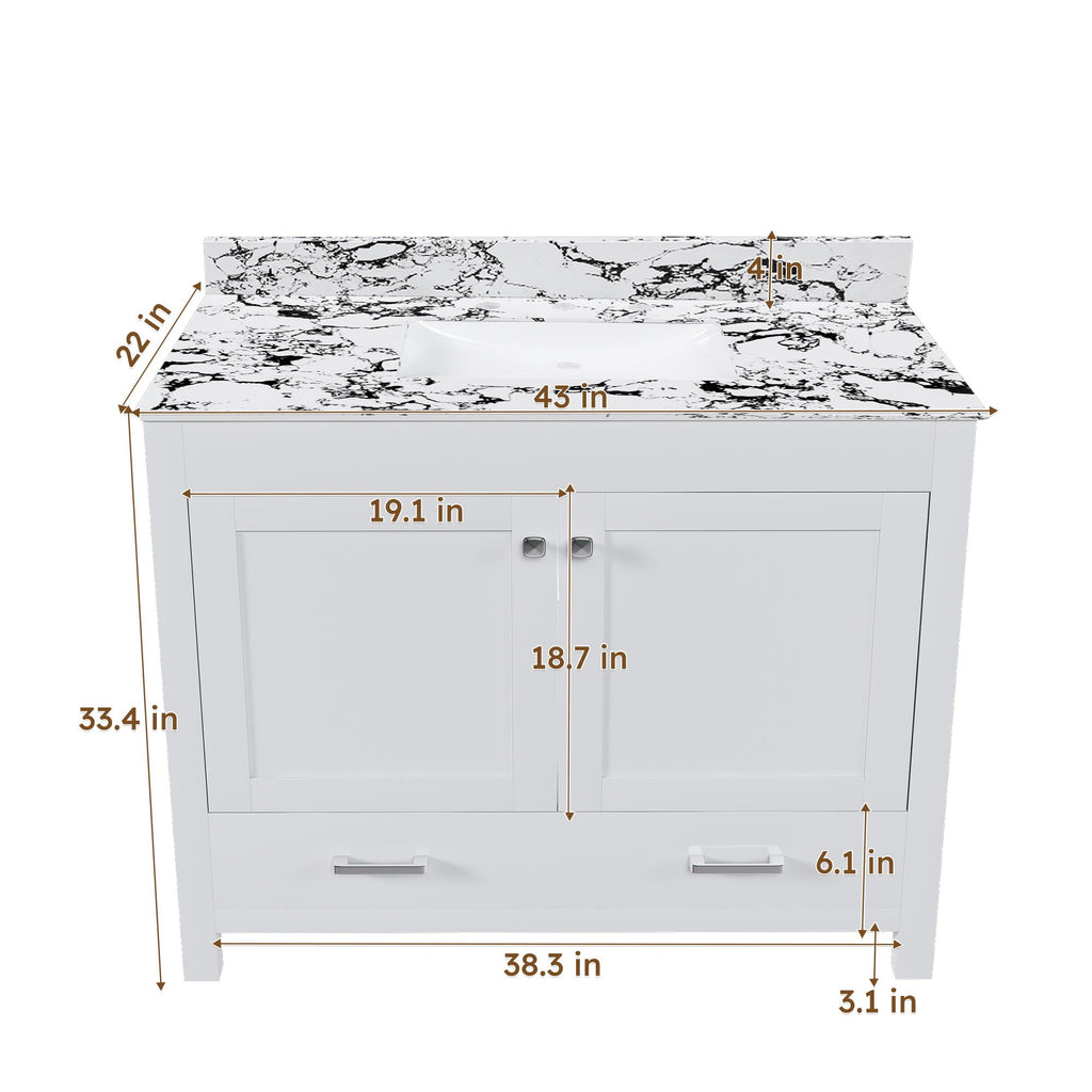 Bathroom Vanity With Storage - White