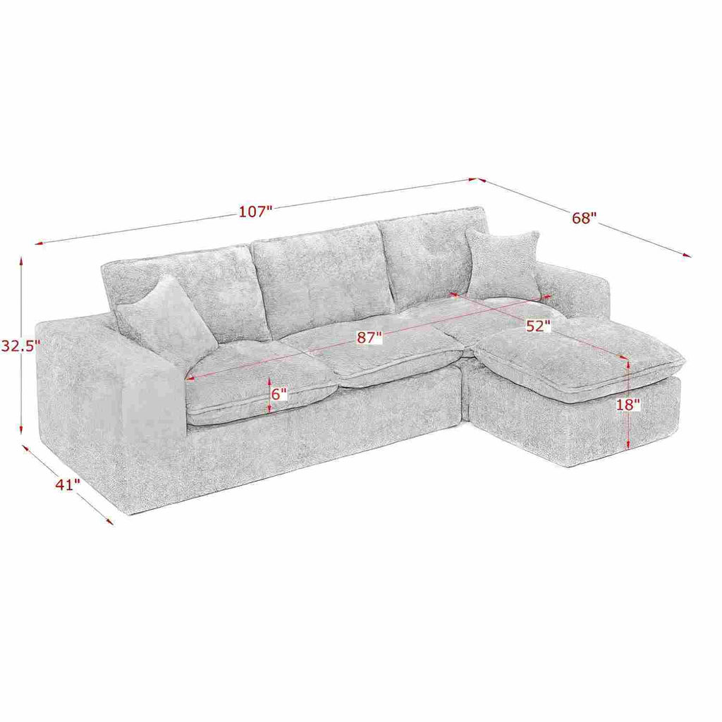 Sectional Sofa With Moveable Ottoman