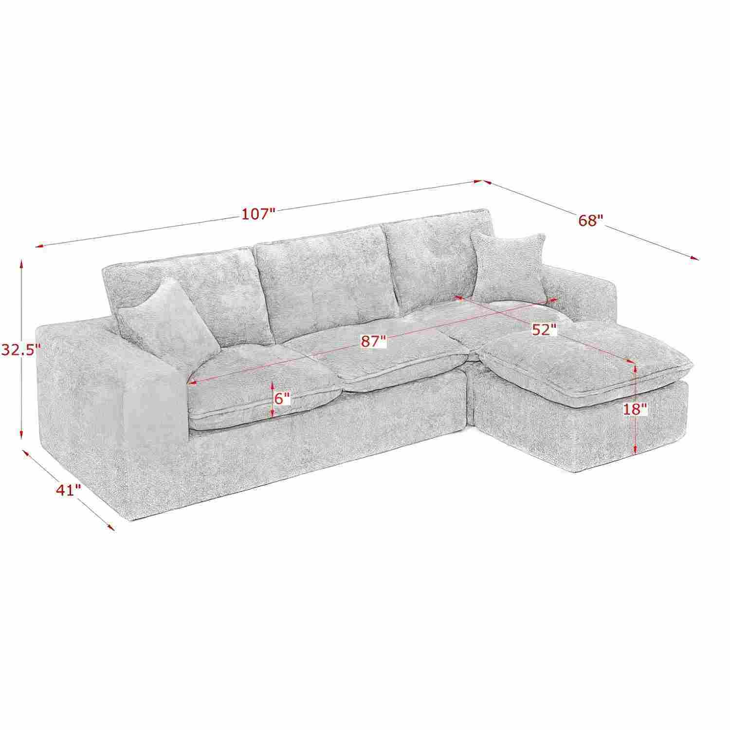 Sectional Sofa With Moveable Ottoman