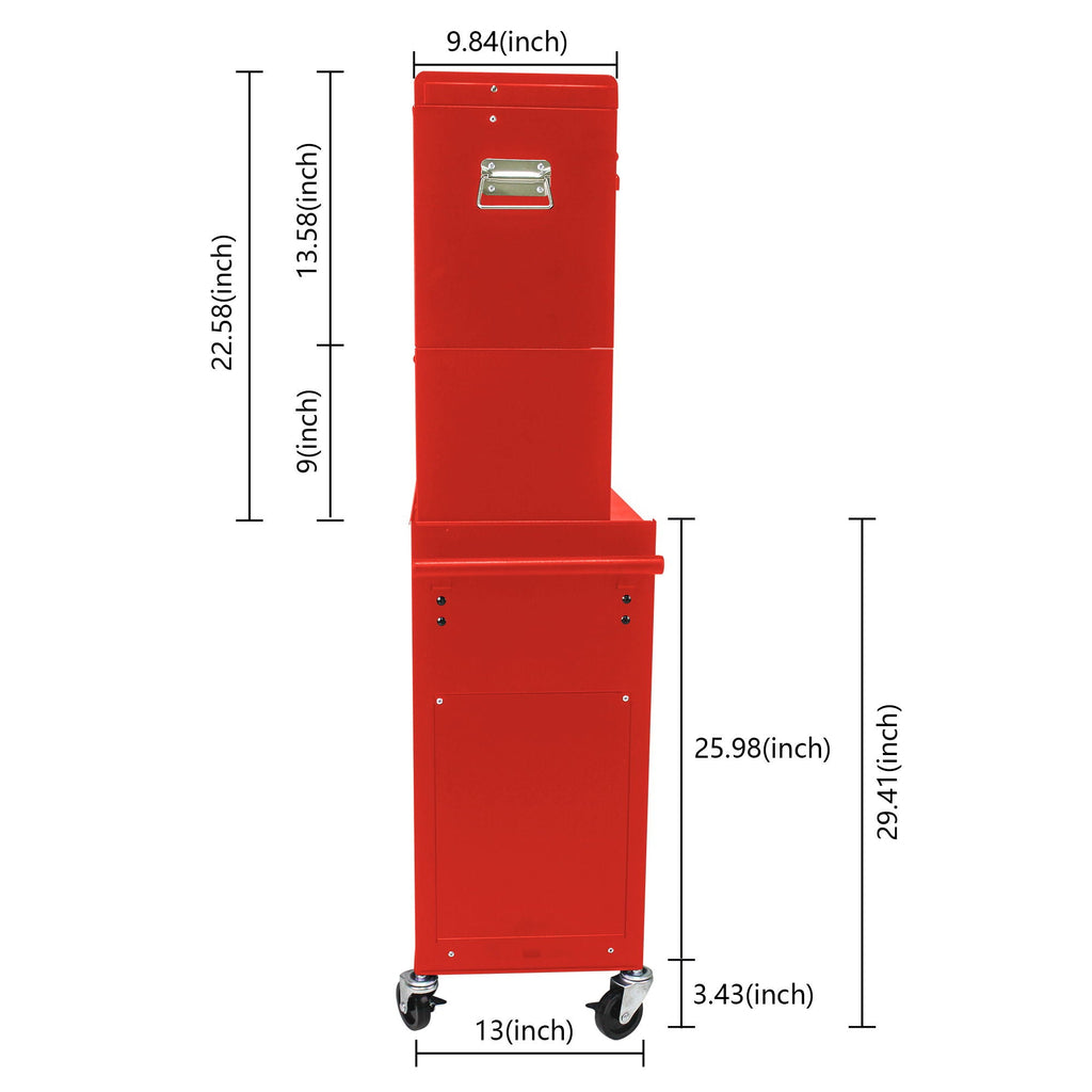 6 Drawer Lockable Tool Cabinet On Wheels With Detachable Toolbox