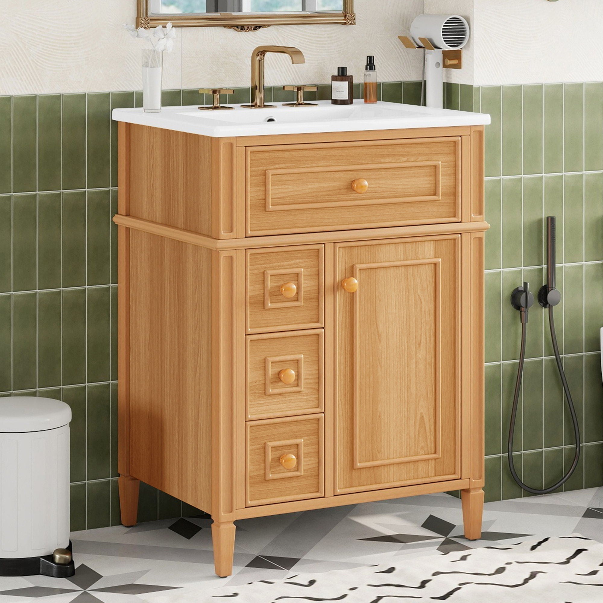 Bathroom Vanity With Sink, Cabinet With Flip Out Drawer and Soft Close Drawers