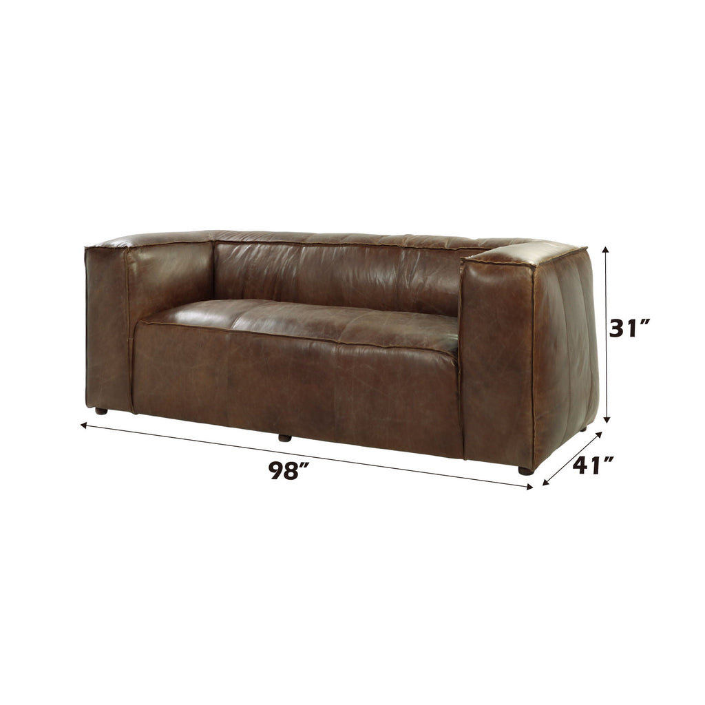 Brancaster Top Grain Leather Living Room Set - Brown