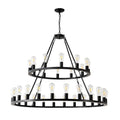 52 Inch Black Wagon Wheel Chandelier, 36-Lights