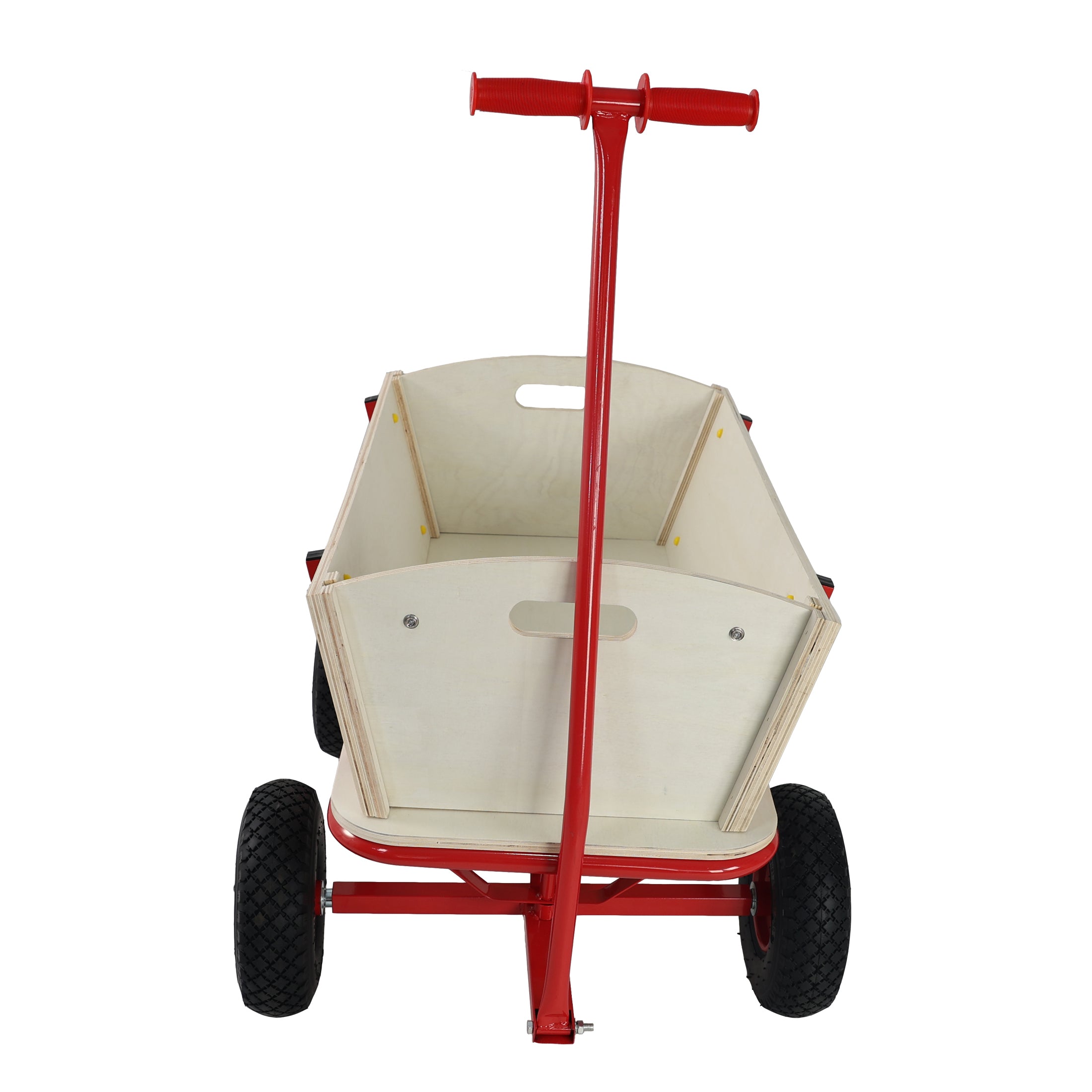 Wooden Children's Outdoor Stroller with Four-Wheel Design