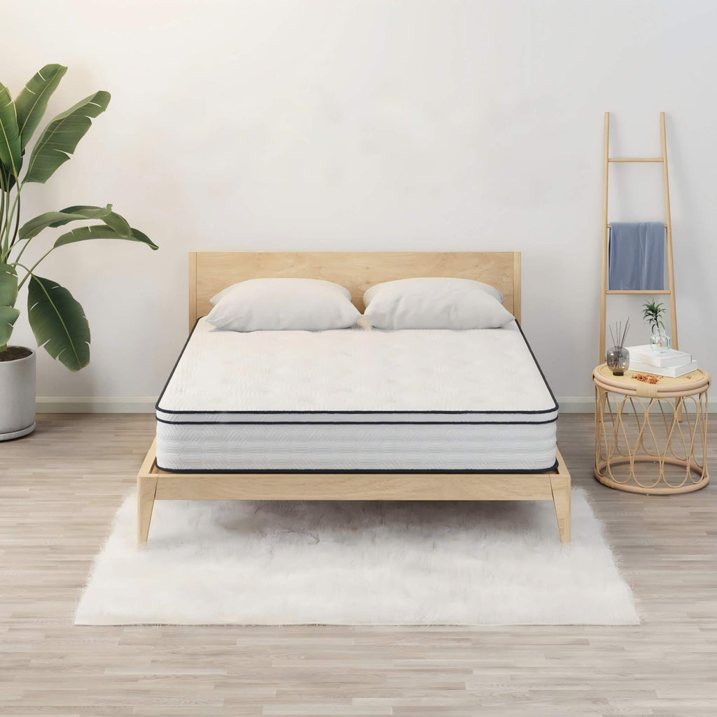 12'' Hybrid Mattress With Pocket Springs And Memory Foam, Medium Firm Support - White - Queen