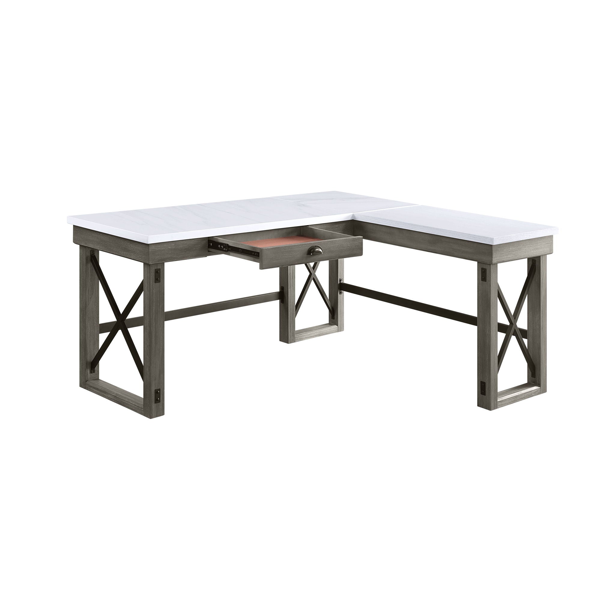 Talmar Marble Top Weathered Writing Desk With Lift Top