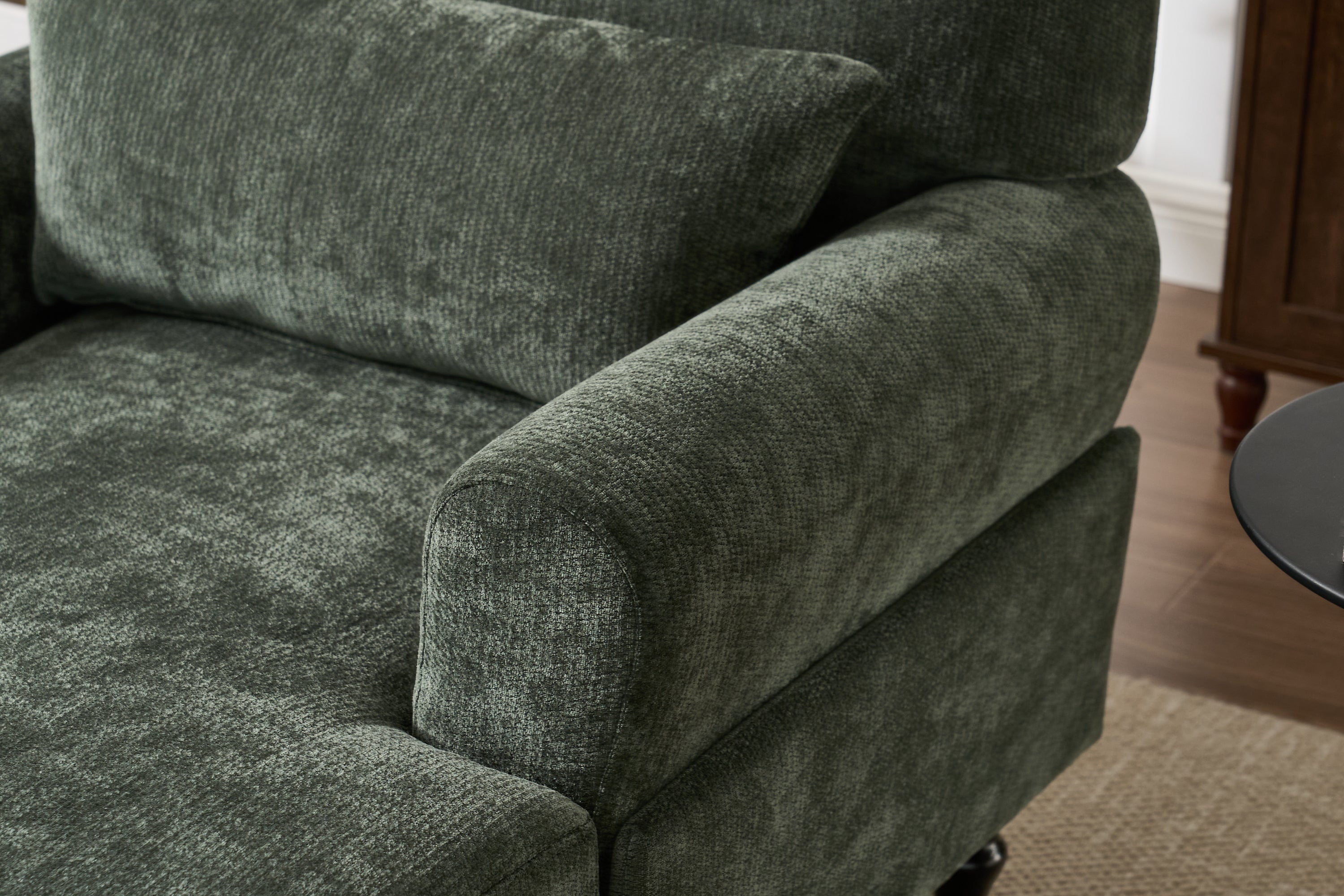 Modern Chaise Lounge Upholstered Sofa Recliner Chair in Green