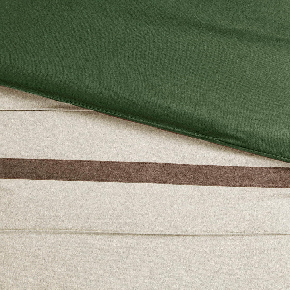 7 Pc Faux Suede Comforter Set Green King