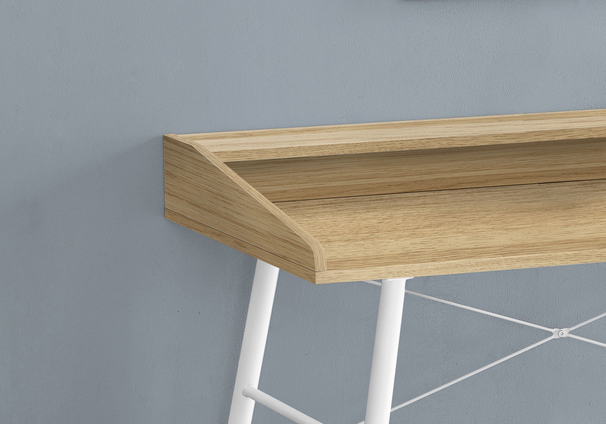 Computer Desk for Home Office, Laptop, Storage Shelves - Natural