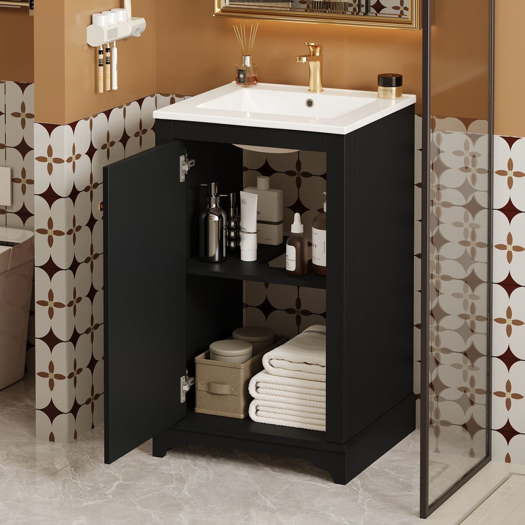 Bathroom Vanity With Sink, Freestanding Single Cabinet Set