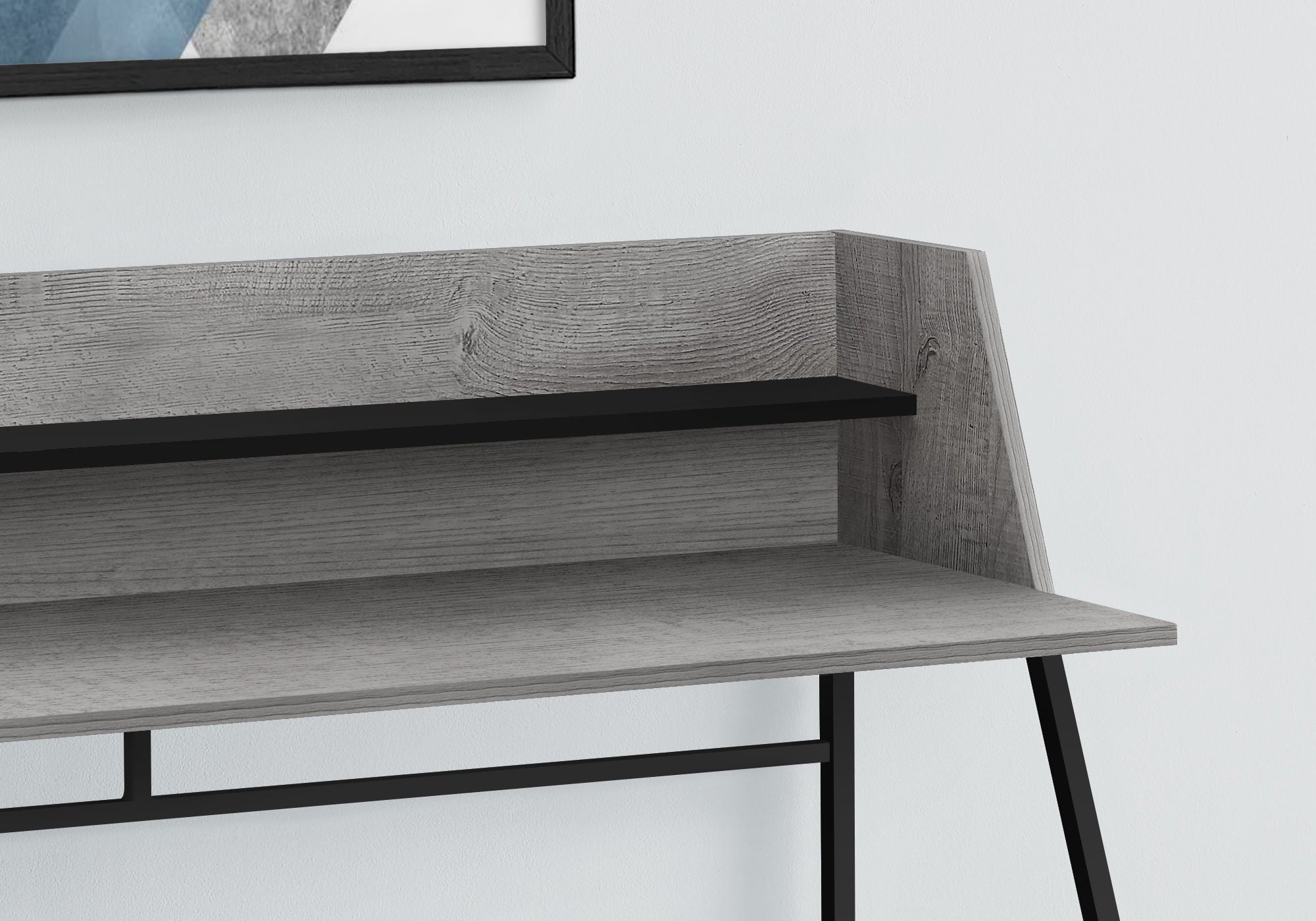 Computer Desk for Home Office with Marble Look and Storage Shelves