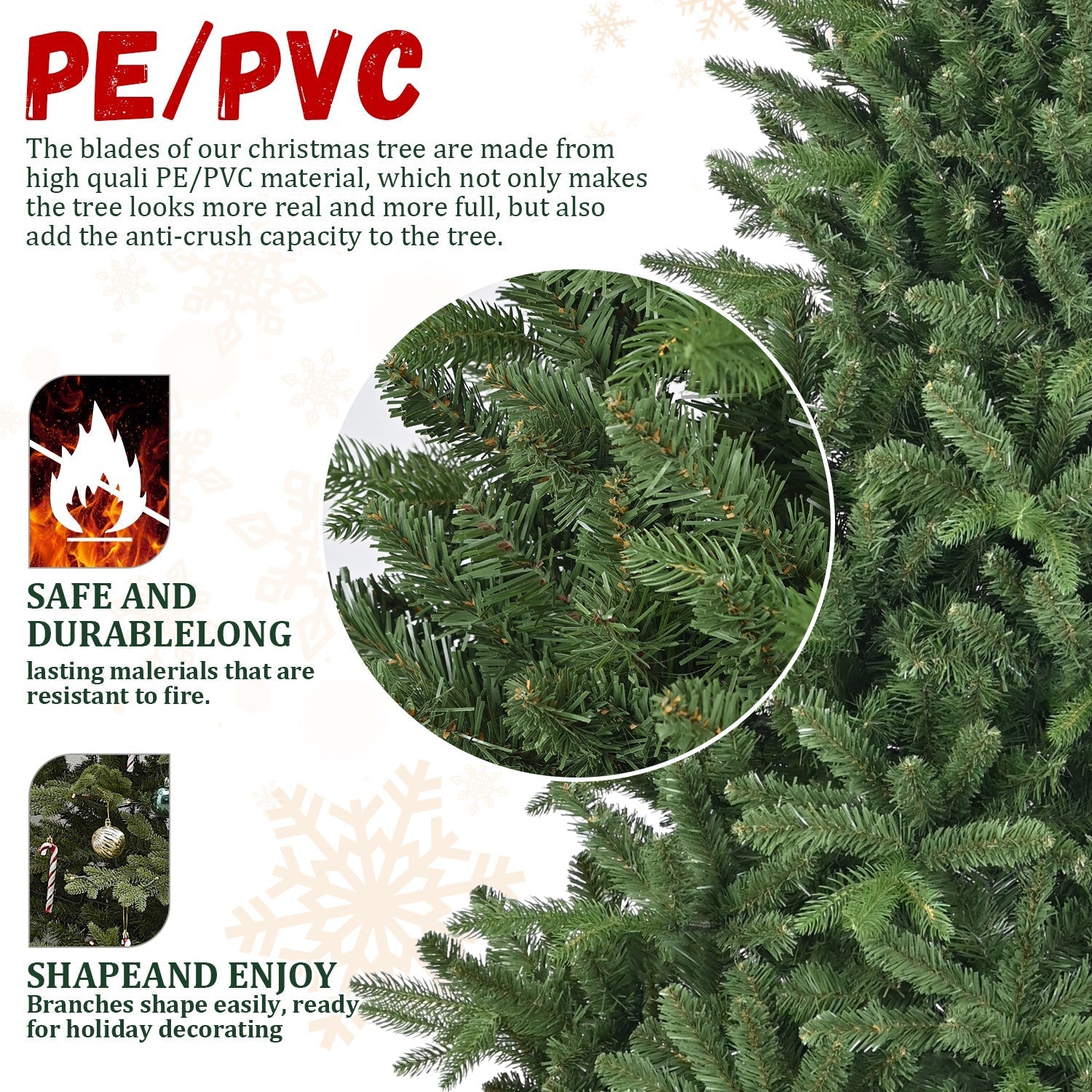 6ft Artificial Christmas Tree with 1168 Branch Tips