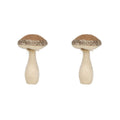 Mushroom Holiday Ornament, For Harvest Festival Fall Festival & Thanksgiving Table Decorations (Set of 2) - Beige / Light Brown