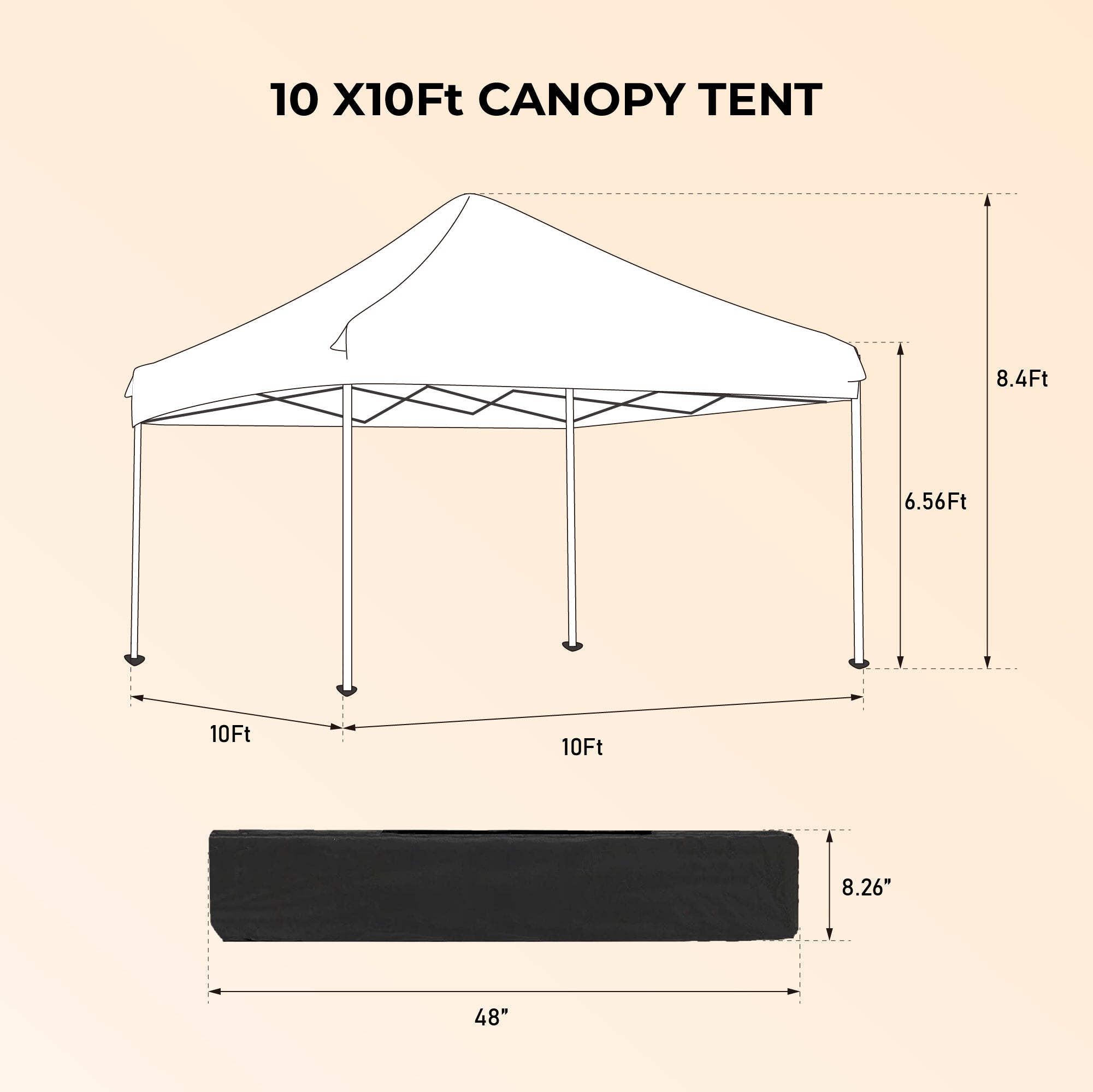Outdoor 10x 10Ft Pop Up Gazebo Canopy Tent with Removable Sidewalls