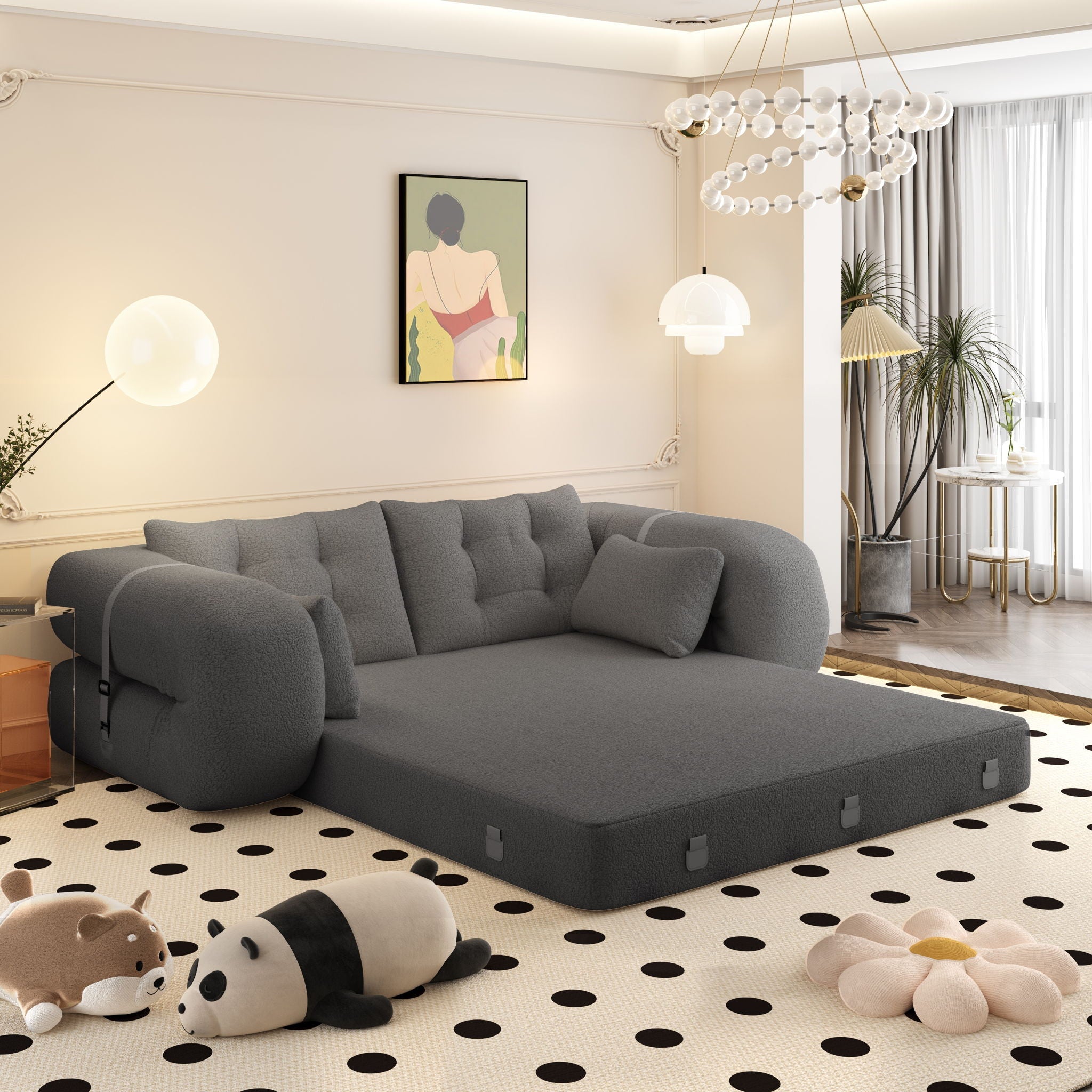 Human Dog Bed Multi Functional Foldable Sofa Bed 3 In 1