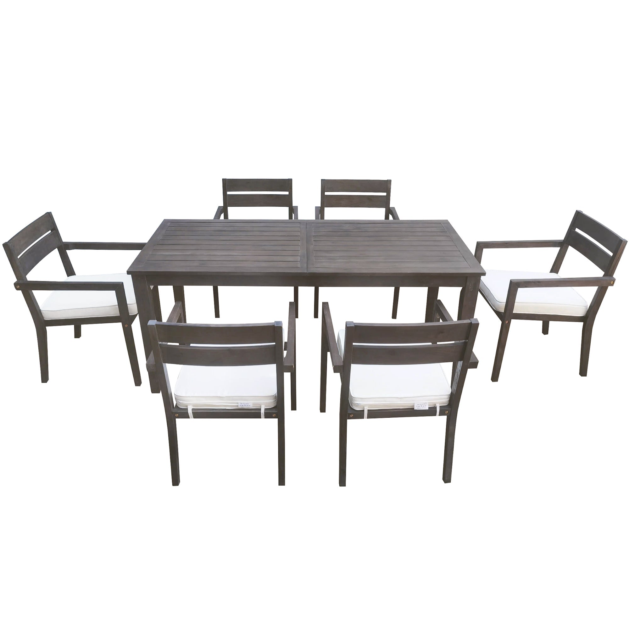U_Style 7 Pieces Acacia Wood Outdoor Dining Set with Cushions
