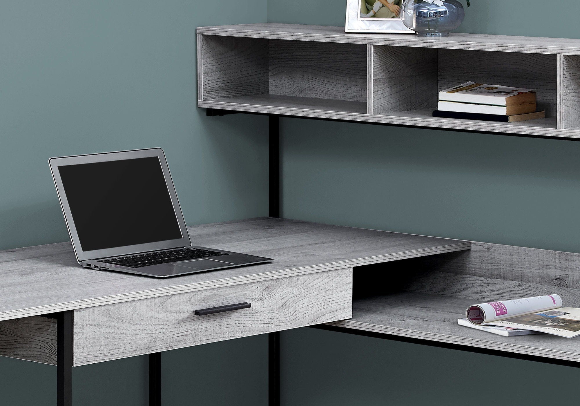 L-Shaped Corner Computer Desk with Storage Drawers