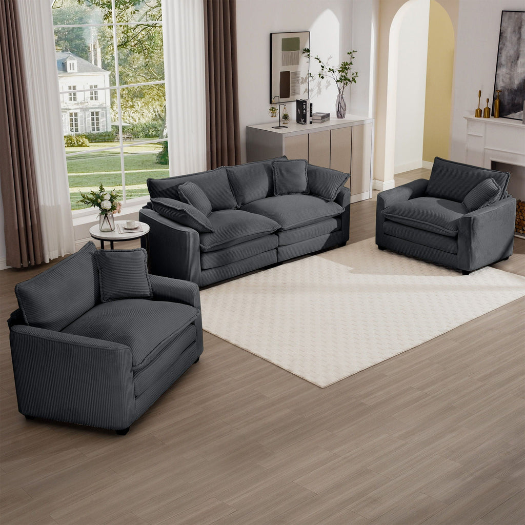 Elegant Oversized Sectional Sofa Set With Deep Seats And Flexible Layout